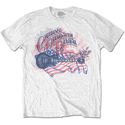 Creedence Clearwater Revival Unisex T-Shirt: Guitar & Flag