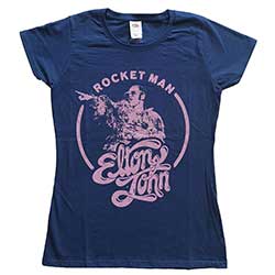Elton John Ladies T-Shirt: Rocketman Circle Point