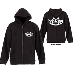 Five Finger Death Punch Unisex Zipped Hoodie: Knuckles (Back Print) ()