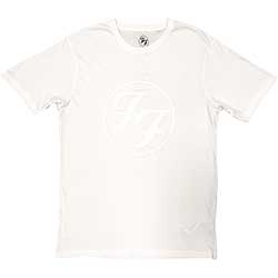 Foo Fighters Unisex Hi-Build T-Shirt: FF Logo (White-On-White)