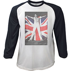 Freddie Mercury Unisex Raglan T-Shirt: Flag