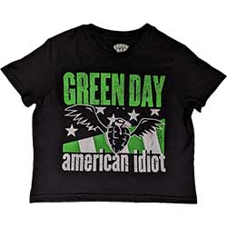 Green Day Ladies Crop Top: American Idiot Wings