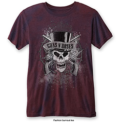Guns N' Roses Unisex T-Shirt: Faded Skull (Burnout)