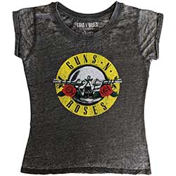 Guns N' Roses Ladies T-Shirt: Classic Logo (Burnout)