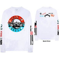 Guns N' Roses Unisex Long Sleeved T-Shirt: Motorcross Logo (Back & Sleeve Print)