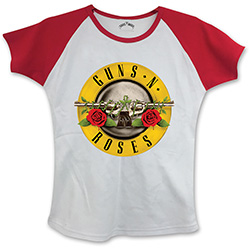 Guns N' Roses Ladies Raglan T-Shirt: Circle Logo (Skinny Fit)