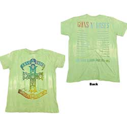 Guns N' Roses Unisex T-Shirt: Gradient Use Your Illusion Tour (Back Print & Dye Wash)