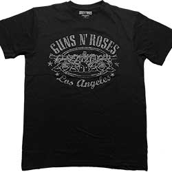 Guns N' Roses Unisex T-Shirt: LA Logo (Diamante)