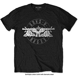 Guns N' Roses Unisex Embellished T-Shirt: Circle Logo (Diamante)