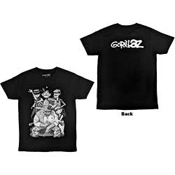 Gorillaz Unisex T-Shirt: George Spray (Back Print)