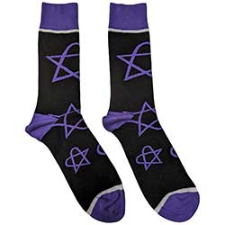 HIM Unisex Ankle Socks: Purple Heartagrams (UK Size 7 - 11)