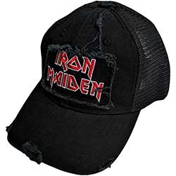 Iron Maiden Unisex Mesh Back Cap: Scuffed Logo