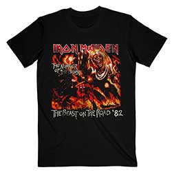 Iron Maiden Unisex T-Shirt: Number Of The Beast The Beast On The Road Vintage