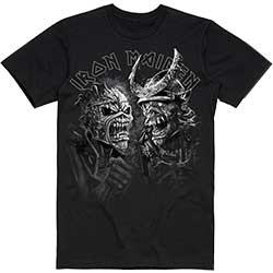 Iron Maiden Unisex T-Shirt: Senjutsu Large Grayscale Heads