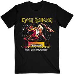 Iron Maiden Unisex T-Shirt: Beast Over Hammersmith Eddie & Devil Tonal