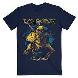 Iron Maiden Unisex T-Shirt: Piece of Mind Gold Eddie