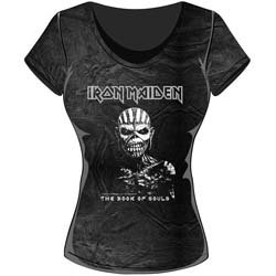 Iron Maiden Ladies Acid Wash T-Shirt: The Book of Souls
