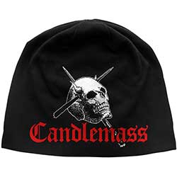 Candlemass Unisex Beanie Hat: Skull & Logo