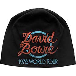 David Bowie Unisex Beanie Hat: World Tour Logo JD Print