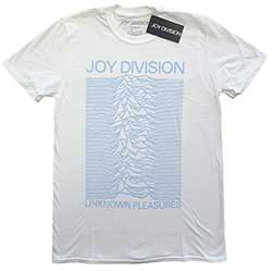 Joy Division Unisex T-Shirt: Unknown Pleasures Blue on White