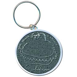John Lennon Keychain: Give Peace a Chance (Die-cast Relief)