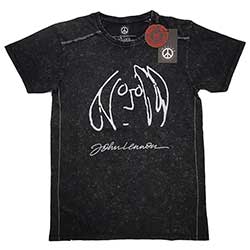 John Lennon Unisex T-Shirt: Self Portrait (Snow Wash)