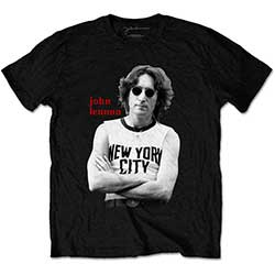 John Lennon Unisex T-Shirt: New York City B&W