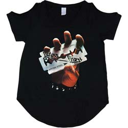 Judas Priest Ladies T-Shirt: British Steel (Cut-outs)