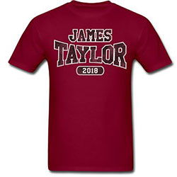 James Taylor Unisex T-Shirt: 2018 Tour Logo (Back Print/Ex. Tour)