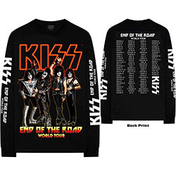 KISS Unisex Long Sleeve T-Shirt: End Of The Road Tour (Back & Sleeve Print)