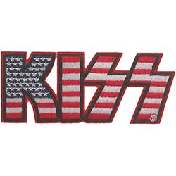 KISS Standard Woven Patch: American Flag Logo