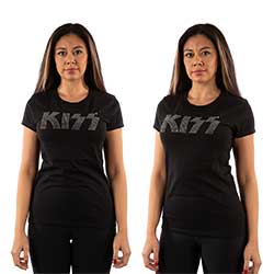 KISS Ladies Embellished T-Shirt: Logo (Diamante)