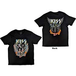 KISS Unisex T-Shirt: End Of The Road Wings (Back Print)
