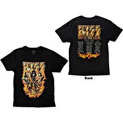 KISS Unisex T-Shirt: End Of The Road Tour Orange (Back Print)
