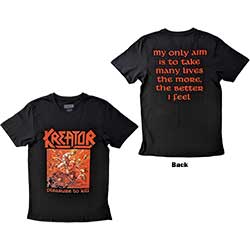 Kreator Unisex T-Shirt: Pleasure To Kill (Back Print)