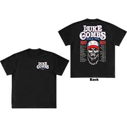 Luke Combs Unisex T-Shirt: Tour '23 Skull (Back Print & Ex-Tour)