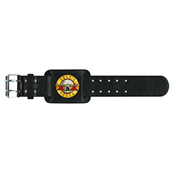 Guns N' Roses Leather Wrist Strap: Bullet Logo