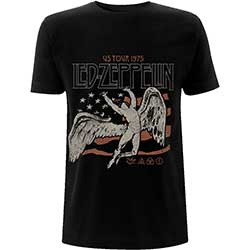 Led Zeppelin Unisex T-Shirt: US 1975 Tour Flag