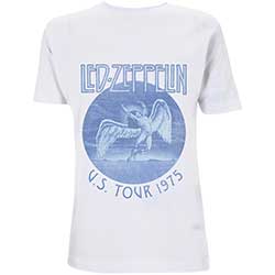Led Zeppelin Unisex T-Shirt: Tour '75 Blue Wash