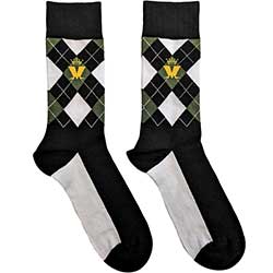 Madness Unisex Ankle Socks: Crown & M Green Diamond (UK Size 7 - 11)