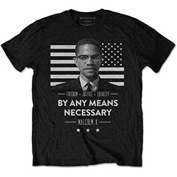 Malcolm X Unisex T-Shirt: By Any Means Necessary