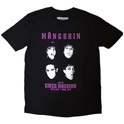 Maneskin Unisex T-Shirt: Live At Circo Massimo 2022 Faces (Ex-Tour)