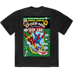 Marvel Comics Unisex T-Shirt: Spiderman & Iron Man Comic Cover
