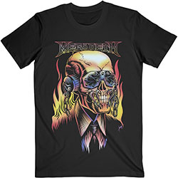 Megadeth Unisex T-Shirt: Flaming Vic
