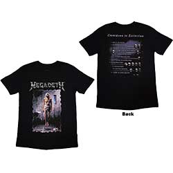 Megadeth Unisex T-Shirt: Countdown (Back Print)
