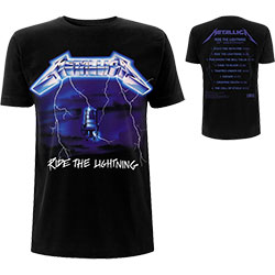 Metallica Unisex T-Shirt: Ride The Lightning Tracks (Back Print)