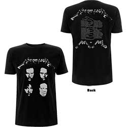 Metallica Unisex T-Shirt: 4 Faces (Back Print)