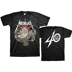 Metallica Unisex T-Shirt: 40th Anniversary Garage (Back Print)