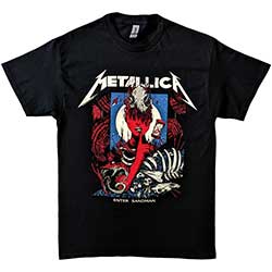 Metallica Unisex T-Shirt: Enter Sandman Poster