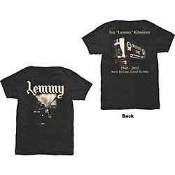 Lemmy Unisex T-Shirt: Lived to Win (Back Print)